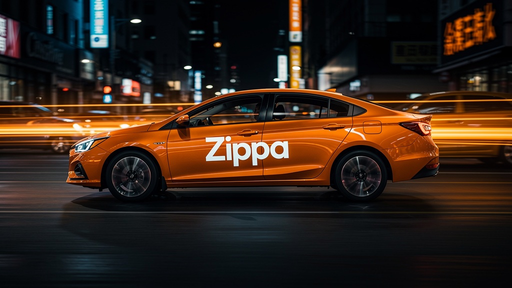 Carro Zippa Mobilidade circulando pela cidade