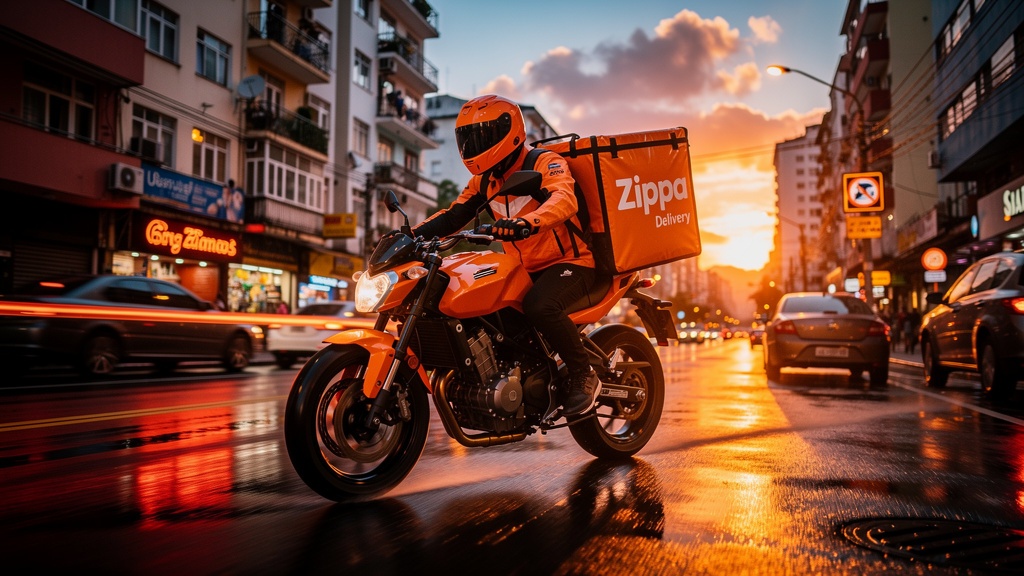 Moto Zippa Delivery entregando na cidade